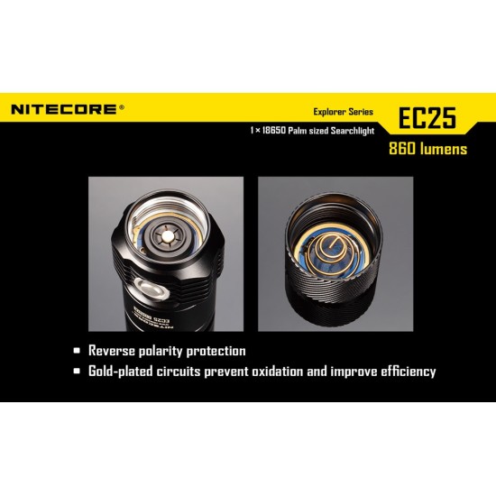 Nitecore EC25 Cobra - Compact 18650 Flashlight, 860 Lumens [DISCONTINUED]