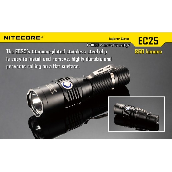 Nitecore EC25 Cobra - Compact 18650 Flashlight, 860 Lumens [DISCONTINUED]