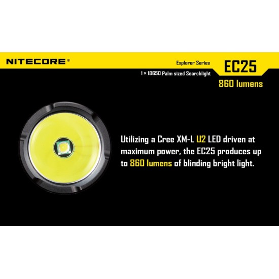 Nitecore EC25 Cobra - Compact 18650 Flashlight, 860 Lumens [DISCONTINUED]