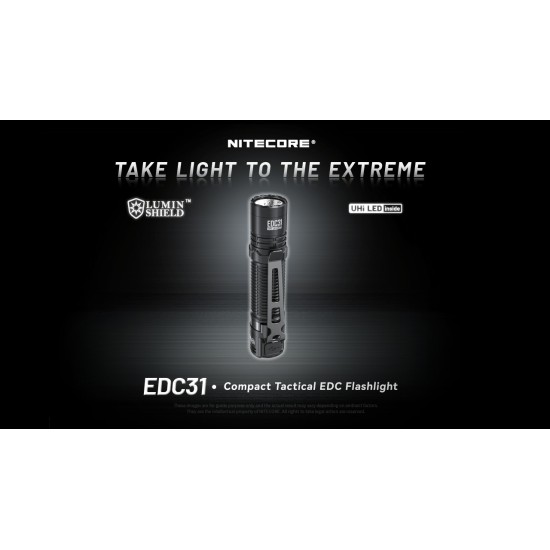 Nitecore EDC31 - Compact EDC Flashlight, Lumin Shield Instant Defense, Rapid Lock, USB-C Rechargeable (3500 Lumens, 380 mts) Nitecore EDC31 - Compact EDC Flashlight, Lumin Shield Instant Defense, Rapid Lock, USB-C Rechargeable (3500 Lumens, 380 mts)