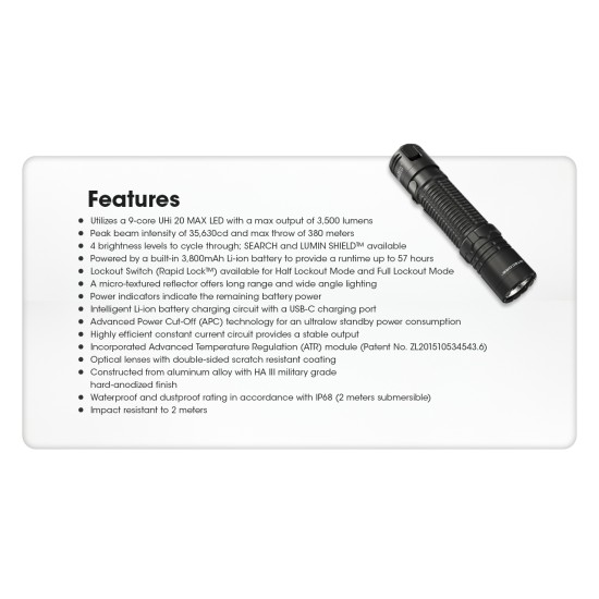 Nitecore EDC31 - Compact EDC Flashlight, Lumin Shield Instant Defense, Rapid Lock, USB-C Rechargeable (3500 Lumens, 380 mts) Nitecore EDC31 - Compact EDC Flashlight, Lumin Shield Instant Defense, Rapid Lock, USB-C Rechargeable (3500 Lumens, 380 mts)