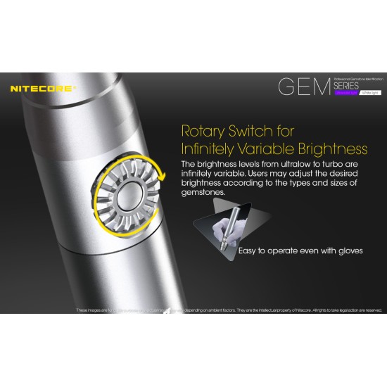 Nitecore GEM8 - Professional GEM Stone Identification Jeweler Light (500 Lumens, 1x18650)