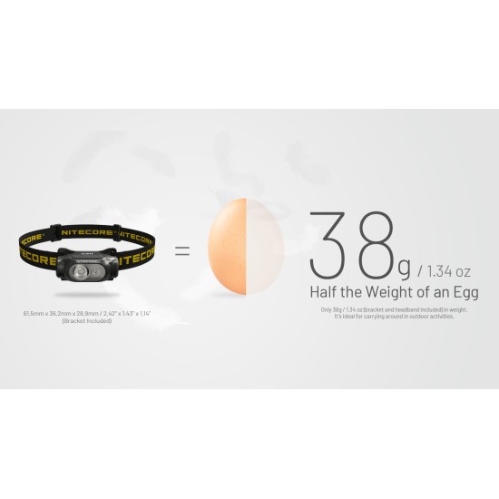 Nitecore HA11 2025 - Ultra Light Weight Dual Beam AA Headlamp, Cap Light (240 Lumens, 1xAA or 1xNL1411R, 38gms)