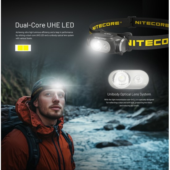 Nitecore HA11 2025 - Ultra Light Weight Dual Beam AA Headlamp, Cap Light (240 Lumens, 1xAA or 1xNL1411R, 38gms)