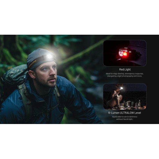 Nitecore HA11 2025 - Ultra Light Weight Dual Beam AA Headlamp, Cap Light (240 Lumens, 1xAA or 1xNL1411R, 38gms)