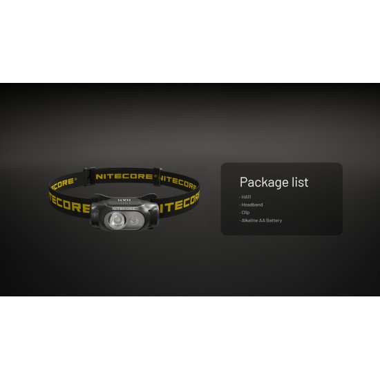 Nitecore HA11 2025 - Ultra Light Weight Dual Beam AA Headlamp, Cap Light (240 Lumens, 1xAA or 1xNL1411R, 38gms)