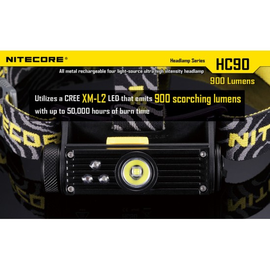 Nitecore HC90 Headlamp - USB Rechargeable Headlamp, 900 Lumens [DISCONTINUED]