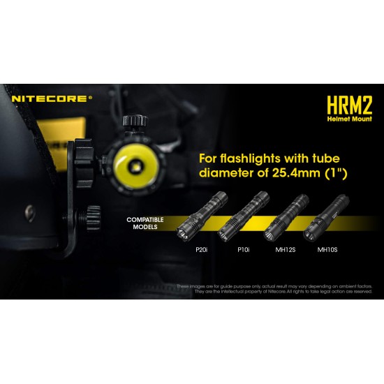 Nitecore HRM2 Adjustable Helmet Mount for Nitecore Flashlights
