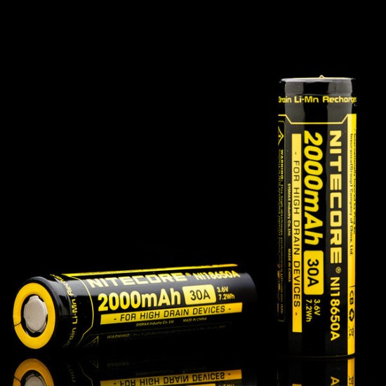 Nitecore IMR18650 2000mAh 30A 3.6v Li-Mn High Drain Rechargeable Battery (NI18650A)