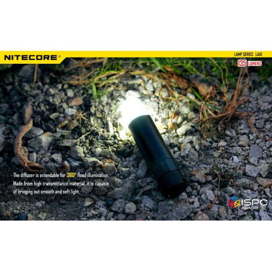 Nitecore LA10 Lip Stick Camping Lantern with Magnetic Tail (135 Lumens, 1xAA)