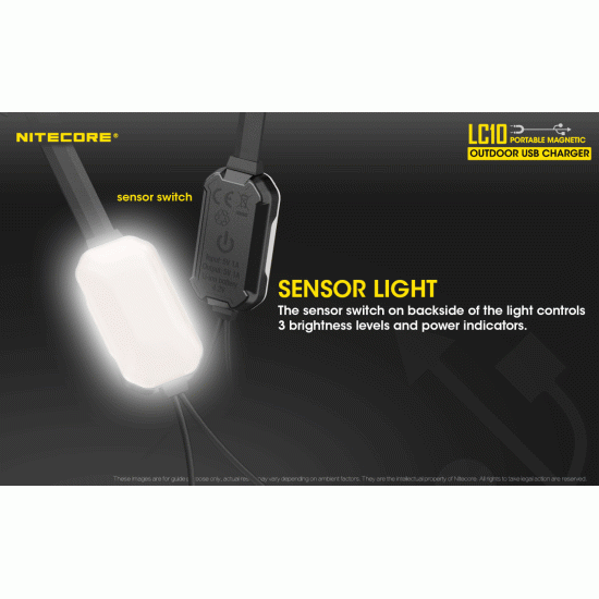 Nitecore LC10, Portable Magnetic USB Charger and Powerbank for Li-ion and IMR Batteries