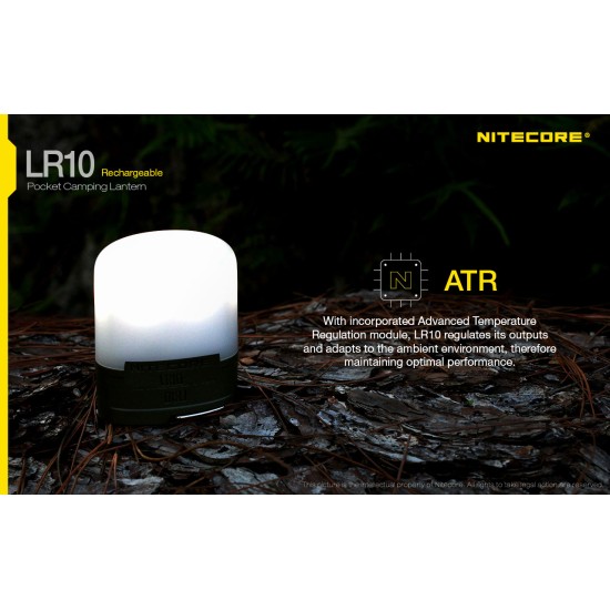 Nitecore LR10 USB Rechargeable Pocket Lantern with Magnetic Tail, Hook (250 Lumens, Inbuilt Battery)