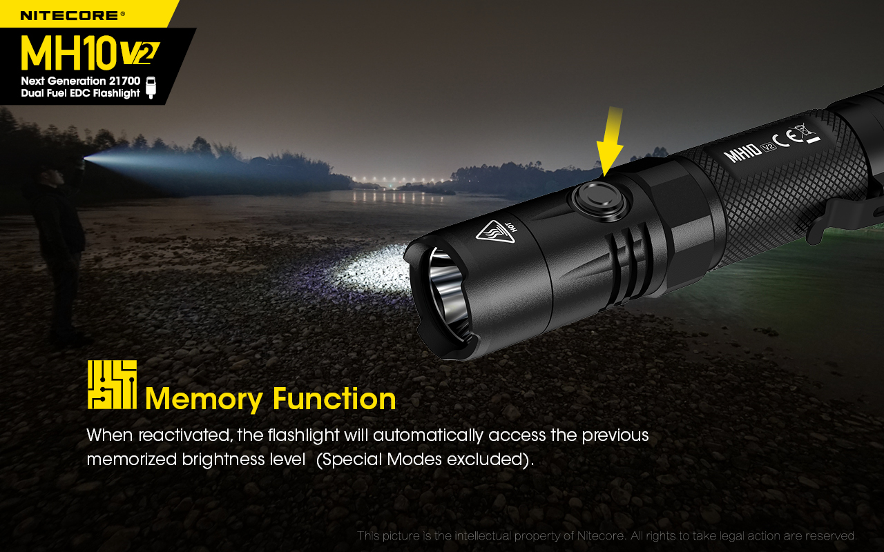 Nitecore MH10 V2 USBC Rechargeable EDC Flashlight, 1200 Lumens