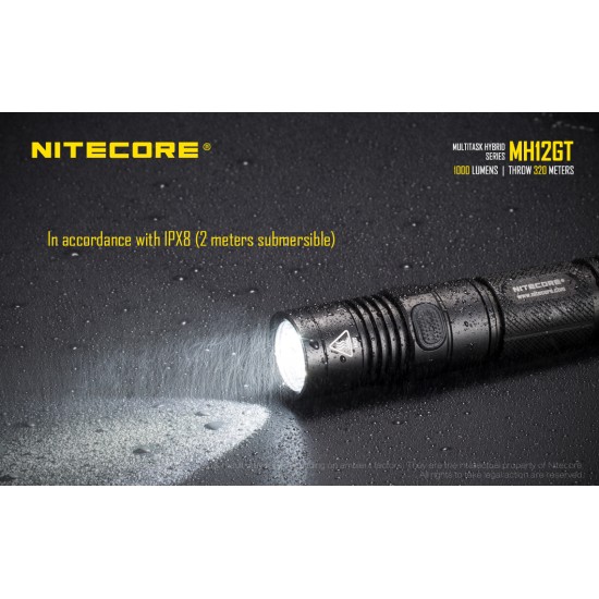 Nitecore MH12GT - USB Rechargeable LED Flashlight 320mts (1000 Lumens, 1x18650)