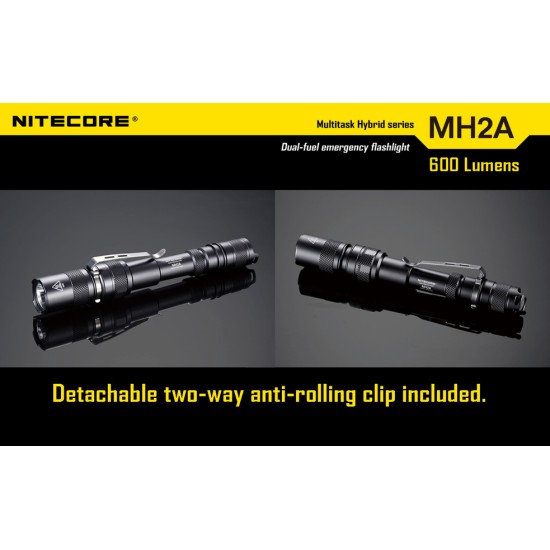 Nitecore MH2A - Powerful USB Rechargeable AA Flashlight (600 Lumens, 2x14500/2xAA)