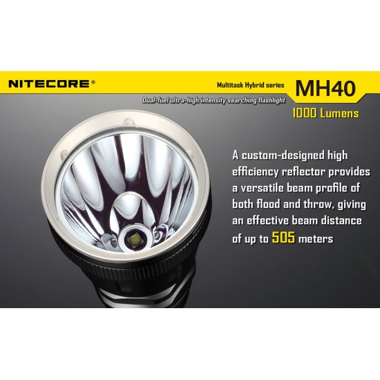 [Open Box Item] Nitecore MH40 Thor 1000 Lumens Rechargeable LED Search Light (2x18650 2300mah) 