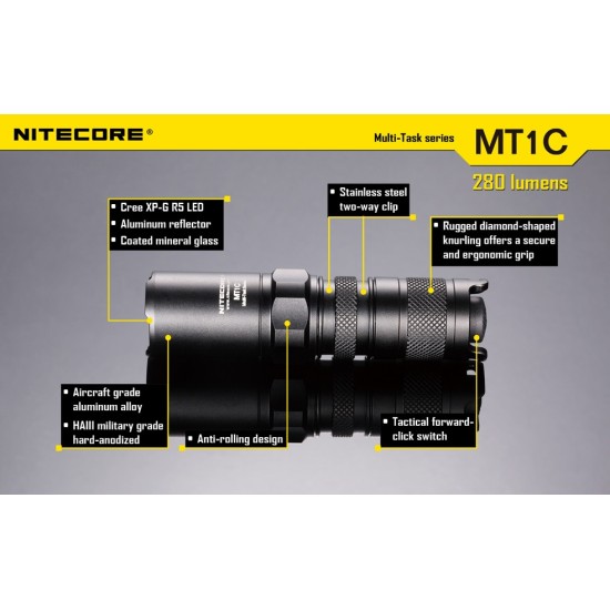 Nitecore MT1C - CR123A EDC Flashlight (280 Lumens)