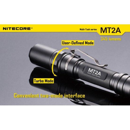 Nitecore MT2A - Compact AA Tactical LED Flashlight (345 Lumens, 2xAA) - Upgraded Version