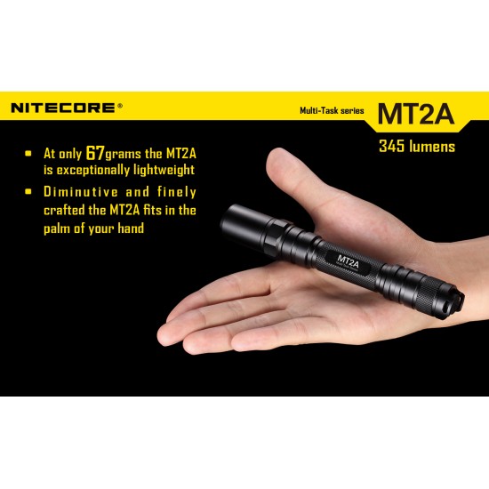 Nitecore MT2A - Compact AA Tactical LED Flashlight (345 Lumens, 2xAA) - Upgraded Version