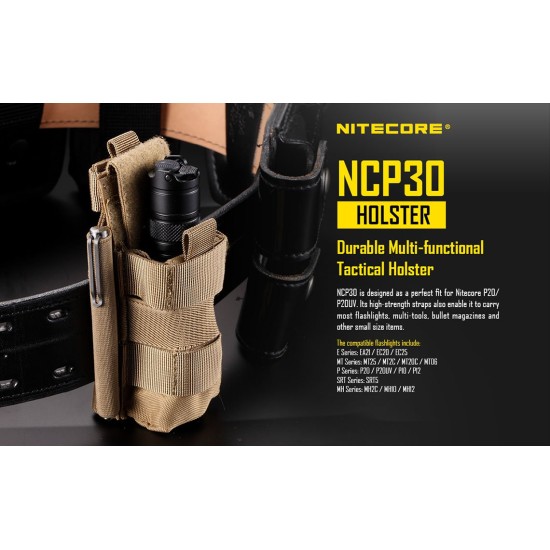 Nitecore NCP30 Durable Multi-function Nylon Holster for LED Flashlights (2 colors)