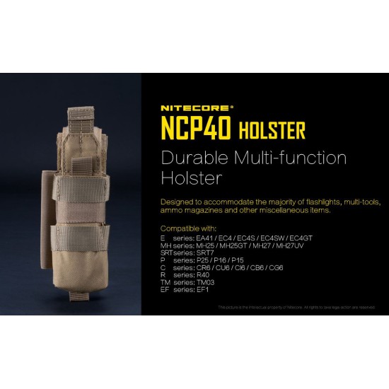 Nitecore NCP40 Durable Multi-function Nylon Holster for LED Flashlights (2 colors)