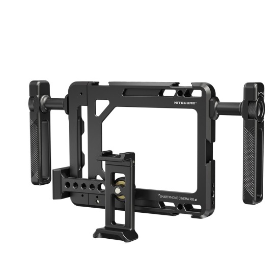 Nitecore NCR10 Smartphone Cinema Rig, Vlogging Phone Mount with Dual Phone or Powerbank or Video Light Mounting