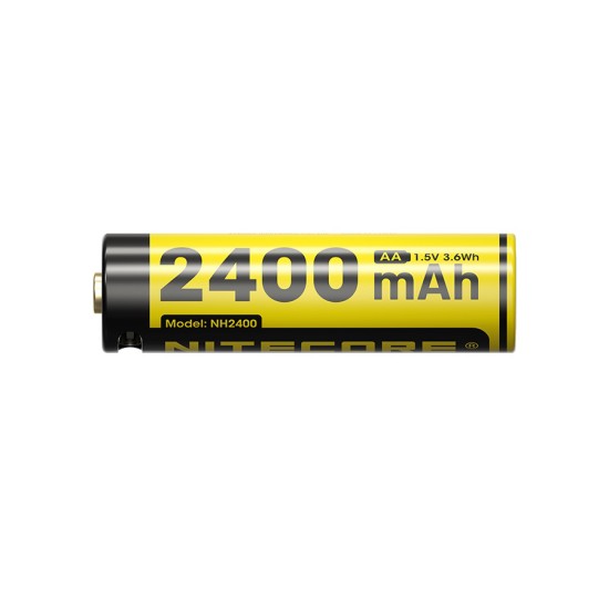Nitecore NH2400 2400mAh USB-C Rechargeable 1.5V Li-ion AA Battery 4-Pack (NH2400 - 1.5V)