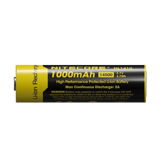 Nitecore 14500 1000mAh Rechargeable Li-ion Battery (NL1410 - 3.7V)