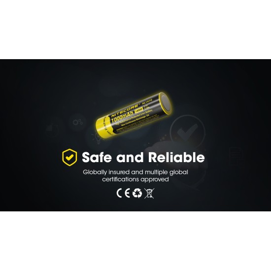 Nitecore 14500 1000mAh Rechargeable Li-ion Battery (NL1410 - 3.7V)