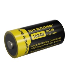 Nitecore RCR123A 950mAh Rechargeable Li-ion Battery (NL169 - 3.6v)