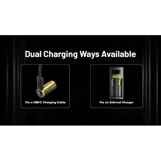 Nitecore RCR123A (16340) 950mAh USB Rechargeable Li-ion Battery (NL169R - 3.6V)