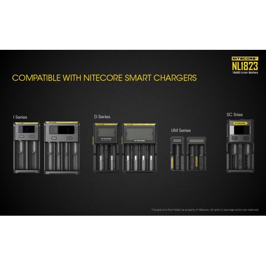 Nitecore 18650 2300mAh 3.7v Rechargeable Li-ion Battery - NL1823 (New Version)