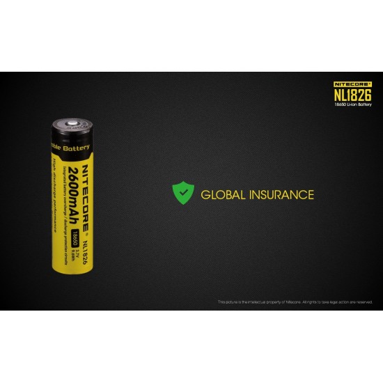Nitecore 18650 2600mAh 3.7v Rechargeable Li-ion Battery - NL1826 (New Version)