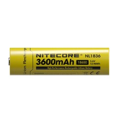 Nitecore 18650 3600mAh Rechargeable Li-ion Battery (NL1836 - 3.6v)
