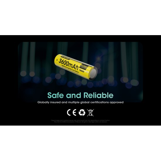 Nitecore 18650 3600mAh USB Rechargeable Li-ion Battery (NL1836R - 3.6v) (New)