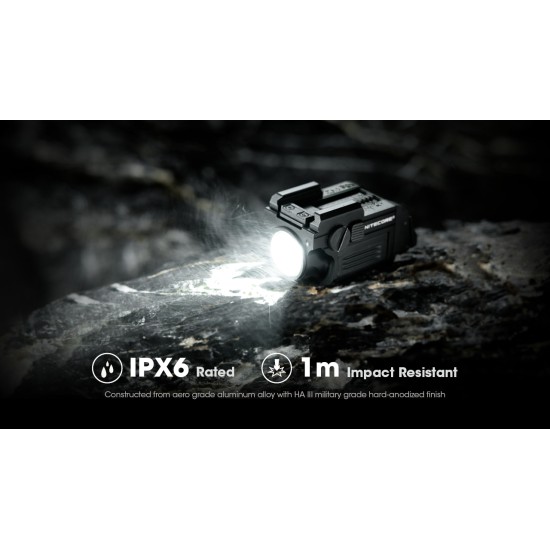 Nitecore NPL25 - High Performance Universal Weapon Light for Glock, Picatinny Rail Mount, Recoil Proof (900 Lumens, Inbuilt Battery)