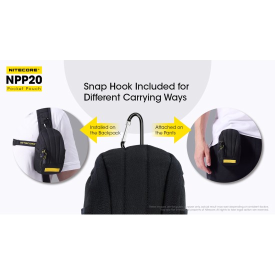 Nitecore NPP20 EDC Pocket Pouch / Organizer, with Snap Hook