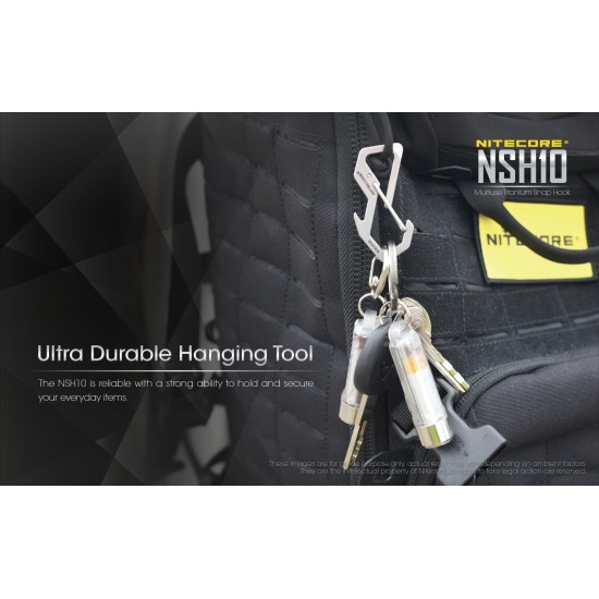 Nitecore NSH10 Titanium Snap Hook and Keychain with Bottle Opener, Screw Driver Tip