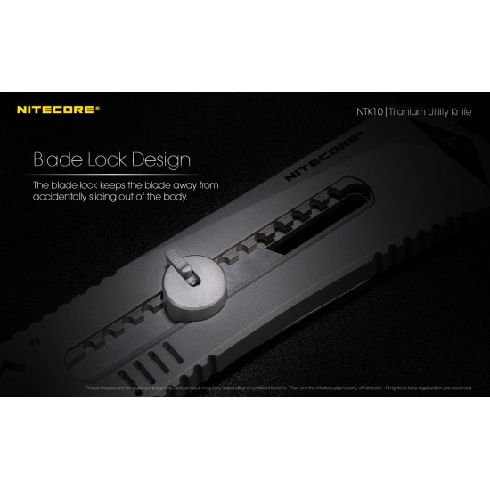 Nitecore NTK10 Titanium Utility Knife with Glass Breaker, Bottle Opener, Pocket Clip