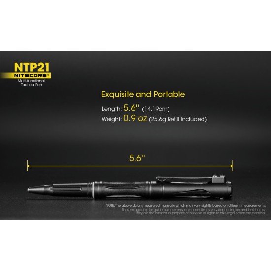 Nitecore NTP21 Tungsten-Bezel Aluminum Alloy Tactical Pen