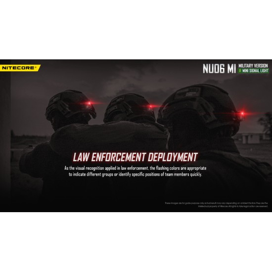 Nitecore NU06 MI - Rechargeable IR Beacon Light designed for Military Operations - IR and Green Outputs for Helmets and Backpacks