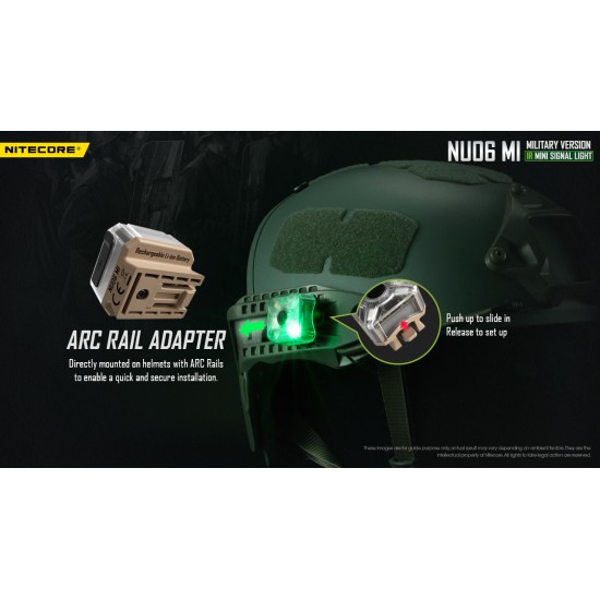 Nitecore NU06 MI - Rechargeable IR Beacon Light designed for Military Operations - IR and Green Outputs for Helmets and Backpacks