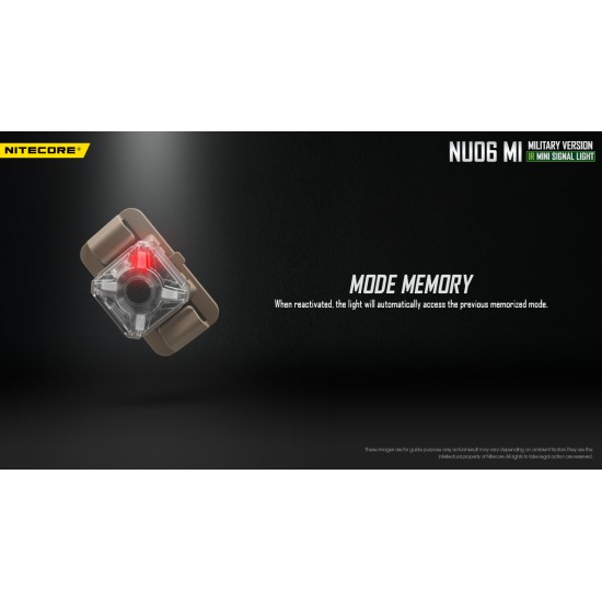 Nitecore NU06 MI - Rechargeable IR Beacon Light designed for Military Operations - IR and Green Outputs for Helmets and Backpacks