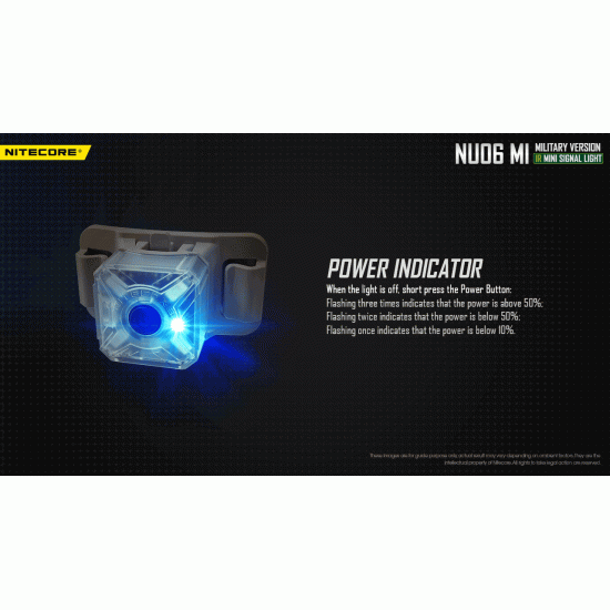 Nitecore NU06 MI - Rechargeable IR Beacon Light designed for Military Operations - IR and Green Outputs for Helmets and Backpacks