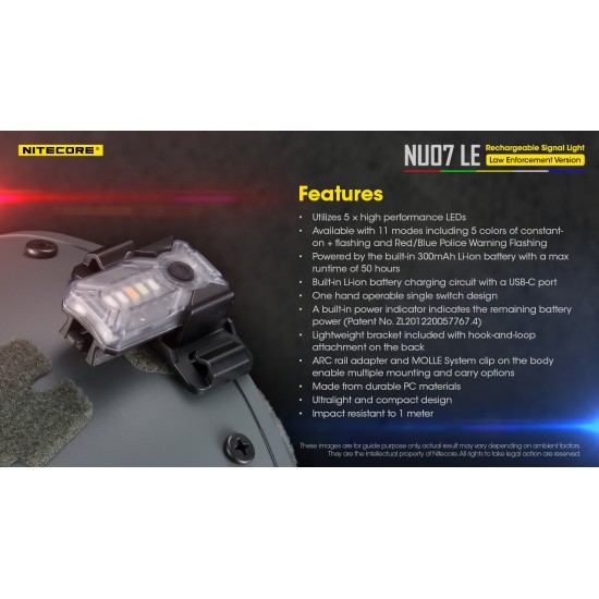 Nitecore NU07 LE - Rechargeable Signal Light designed for Military and Law Enforcement Operations