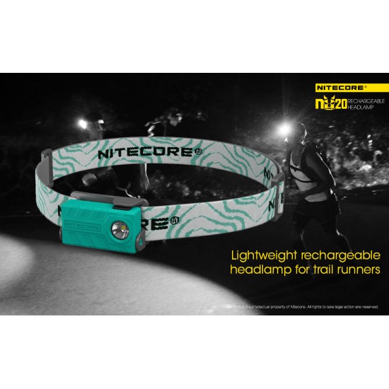 Nitecore NU20 USB Rechargeable Light Weight LED Headlamp for Trail Running (360 Lumens, Inbuilt battery)