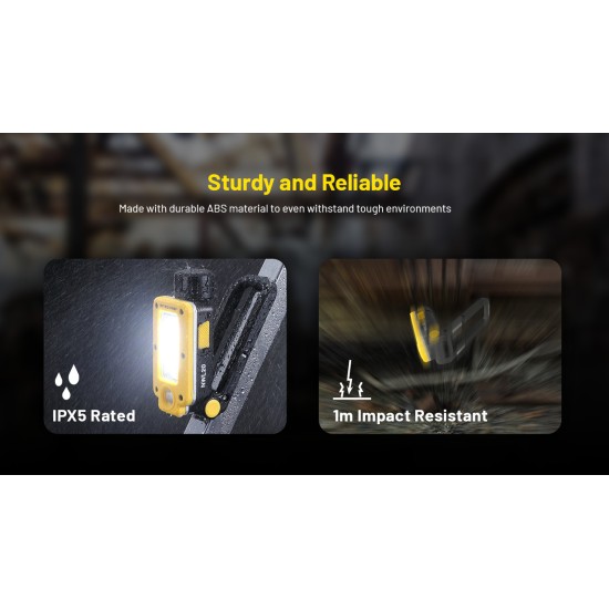 Nitecore NWL20 Magnetic Work Light for Emergencies, Workshops, Breakdowns and DIY, USB-C Rechargeable (600 Lumens, 1x21700)