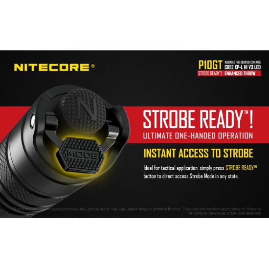 Nitecore P10GT - Strobe Ready, Pure Tactical Flashlight (900 Lumens, 1x18650)