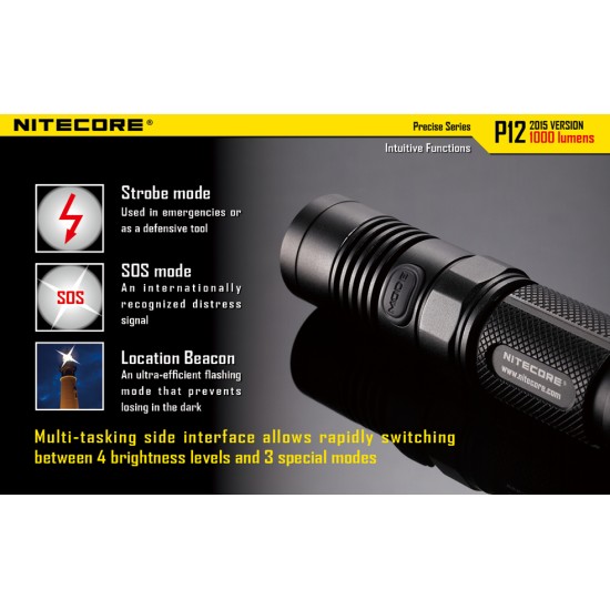 Nitecore P12 - 2015 Version, 1000 Lumens Tactical Flashlight  [DISCONTINUED]
