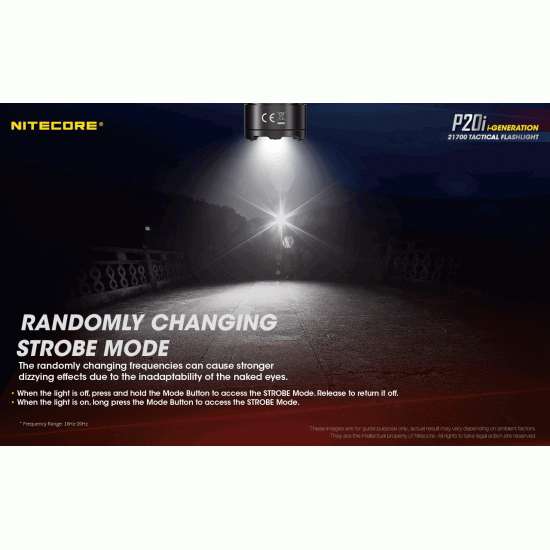 Nitecore P20i - Strobe Ready High Power Tactical LED Flashlight (1800 Lumens, 1x21700) USB-C Rechargeable